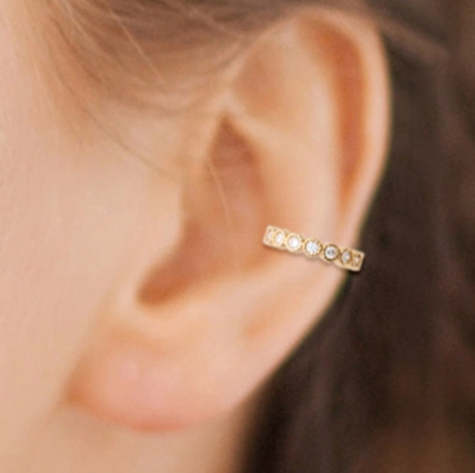 Bijoux Absolème bague d'oreilles en plaqué or et zirconium