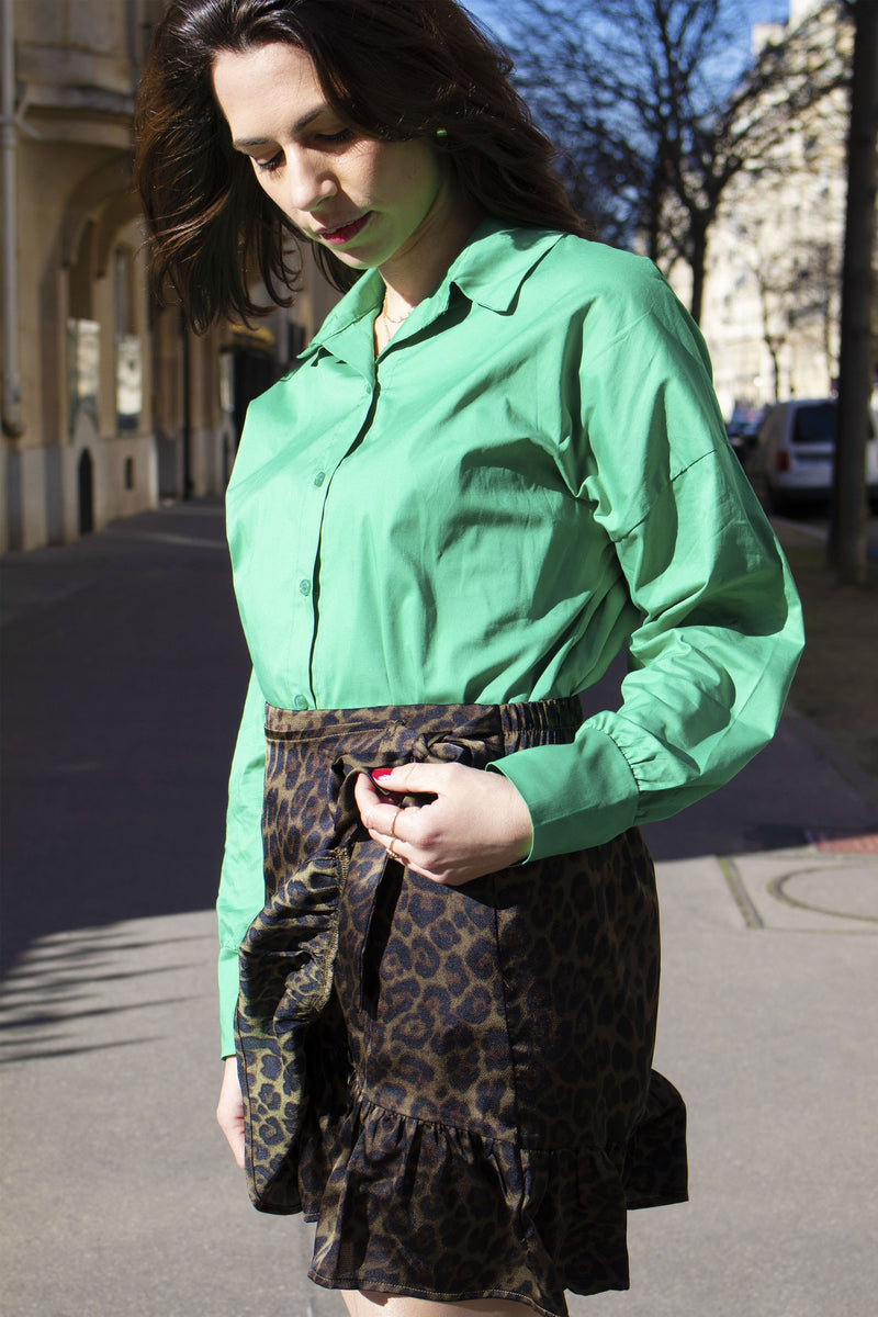 Absolème chemise en coton vert pour femme