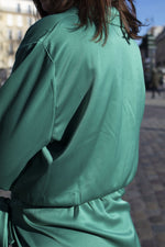 Absolème robe en satin vert