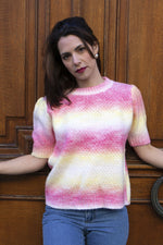 Absolème top en maille tie and dye rose