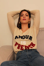 Absolème pull cachemire beige Amour is French 