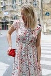 Absolème eshop robe d'été blanche fleurs rouge