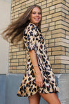 Absolème robe tendance léopard tissu satin