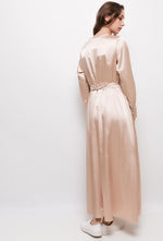 Absolème robe longue satin beige