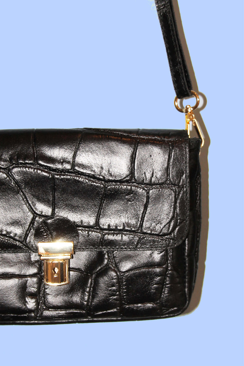 Absolème sac à main cuir vintage noir