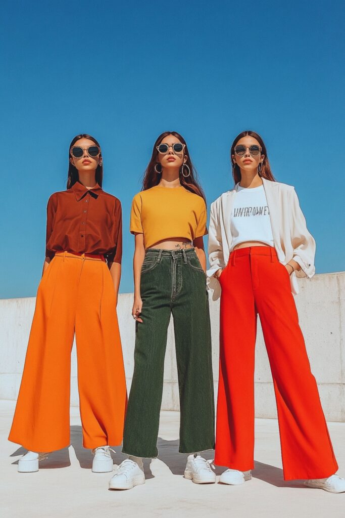 look femme avec un pantalon palazzo