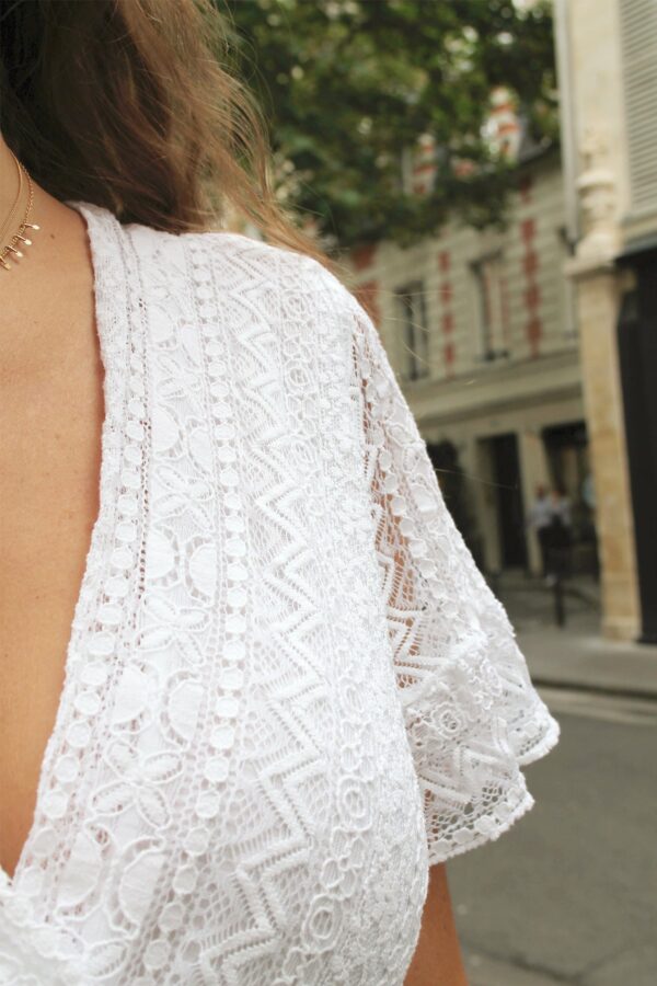 Absolème robe d'été en dentelle blanche