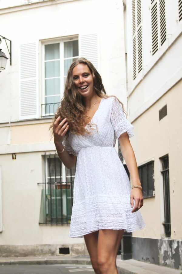 Absolème robe d'été en dentelle blanche