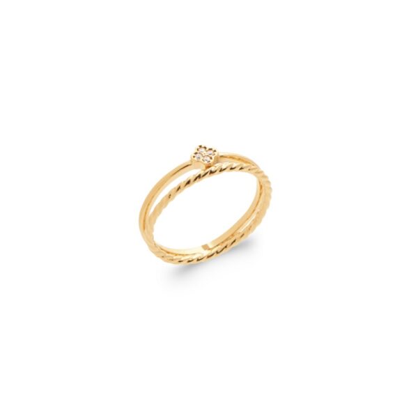 Absolème bague fine tendance plaqué or 3 microns