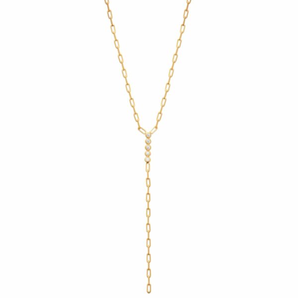 Absolème collier en forme de Y plaqué or