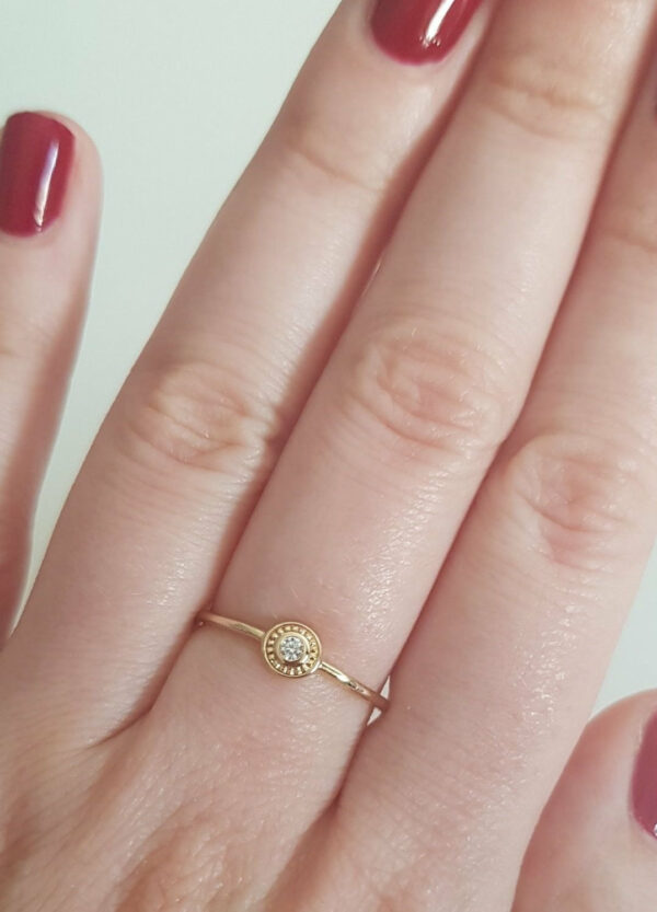 Absolème bague fine minimaliste plaqué or 3 microns