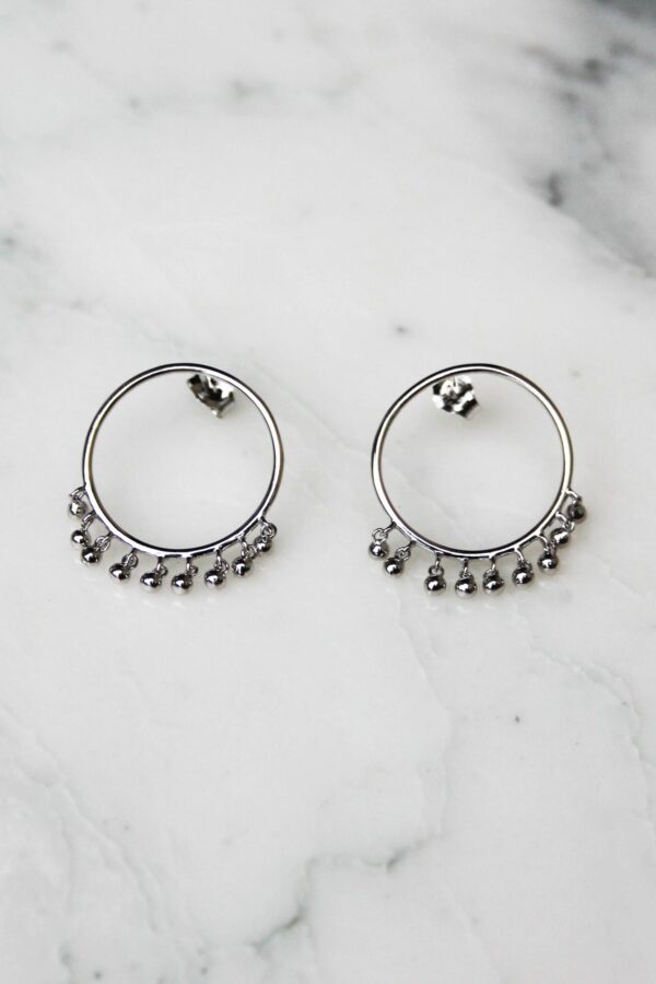 Absolème boucles d'oreilles graphiques argent massif