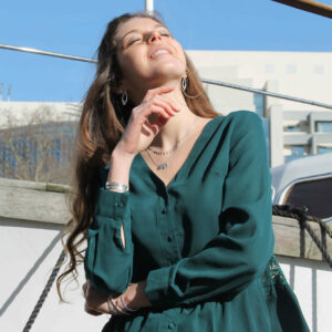 Blouse Féminine Verte Dentelle