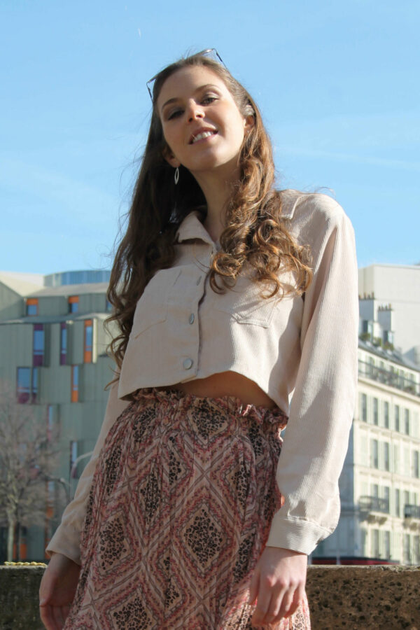 Absolème Crop Top Velours Côtelé