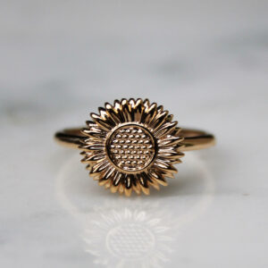 Absolème bague tournesol plaqué or 3 microns