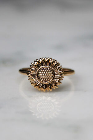 Absolème bague tournesol plaqué or 3 microns
