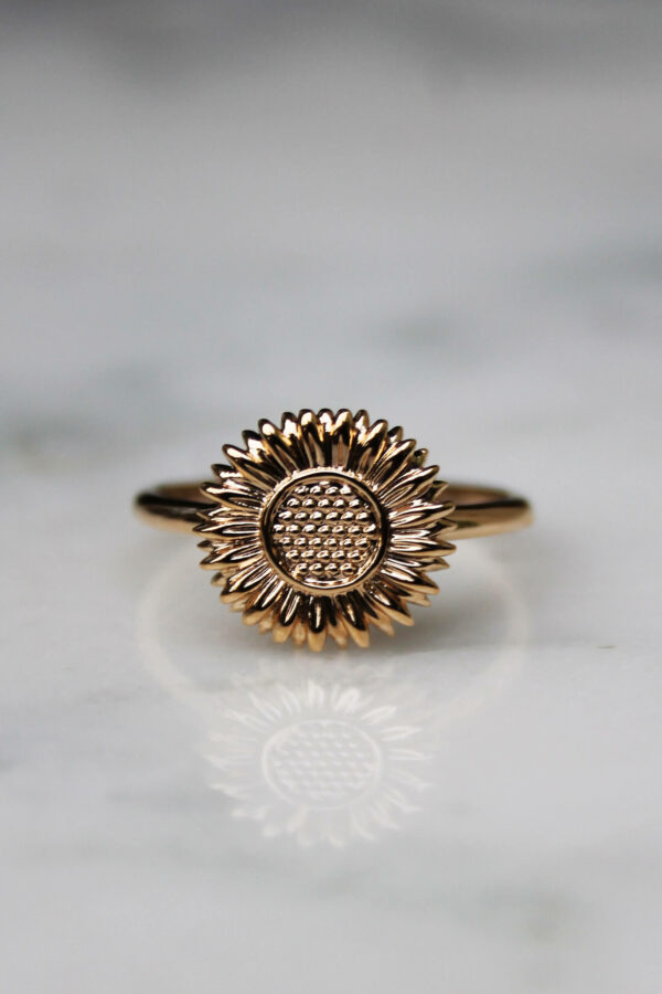 Absolème bague tournesol plaqué or 3 microns