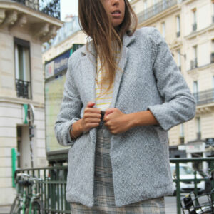 Veste Blazer Epais Gris Clair pour Femmes