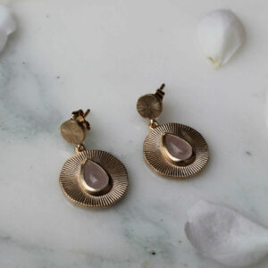 Absolème boucles d'oreilles Ispahan plaqué or 3 microns pierre naturelle