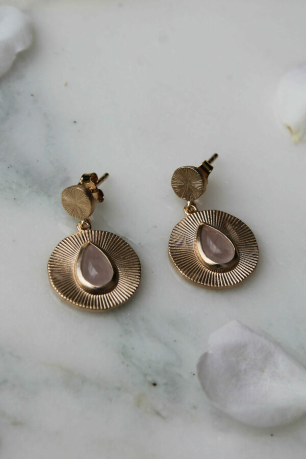 Absolème boucles d'oreilles Ispahan plaqué or 3 microns pierre naturelle