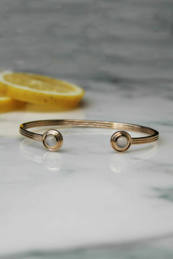 Absolème bracelet jonc Erevan plaqué or 3 microns pierre de lune