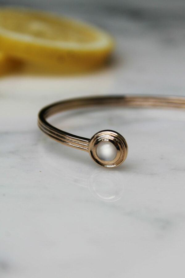 Absolème bracelet jonc Erevan plaqué or 3 microns pierre de lune