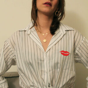 Absolème chemise rayée broderie 