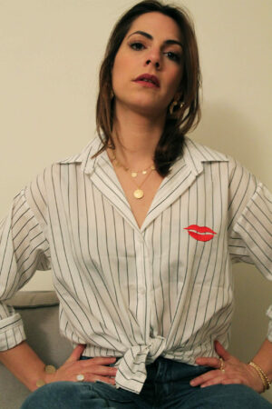Absolème chemise rayée broderie 