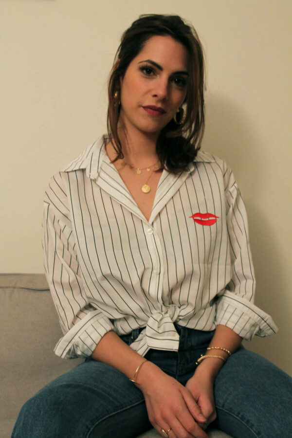 Absolème chemise rayée broderie