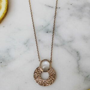 Absolème collier Riva pierre de lune plaqué or 3 microns