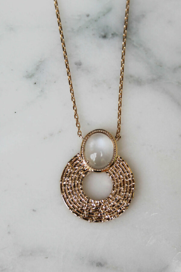 Absolème collier Riva pierre de lune plaqué or 3 microns