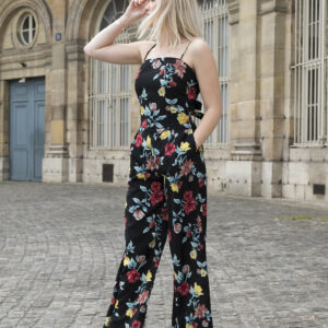 Absolème eshop mode combinaison noire fleurie