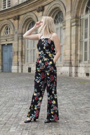 Absolème eshop mode combinaison noire fleurie