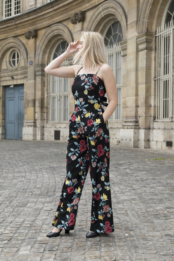 Absolème eshop mode combinaison noire fleurie