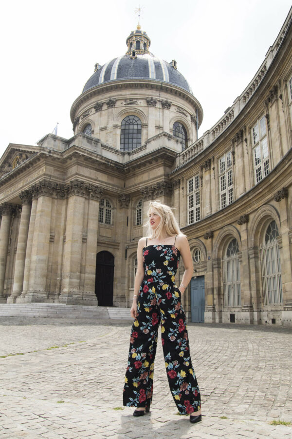 Absolème eshop mode combinaison noire fleurie