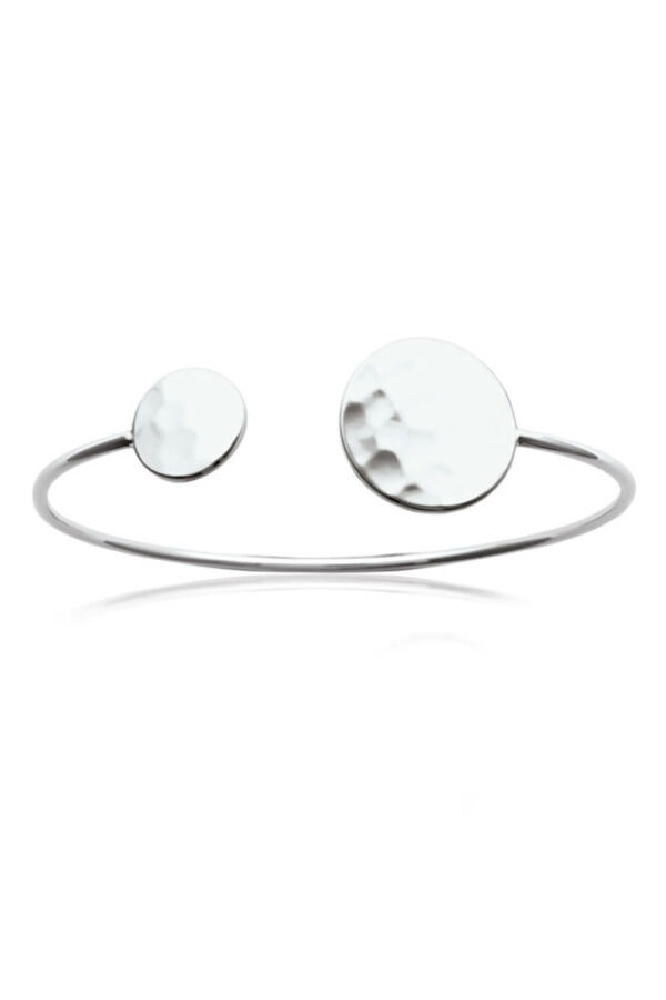 Bracelet ouvert argent martelé
