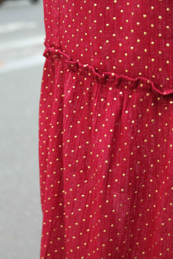 Absolème jupe longue taille haute bohème bordeaux