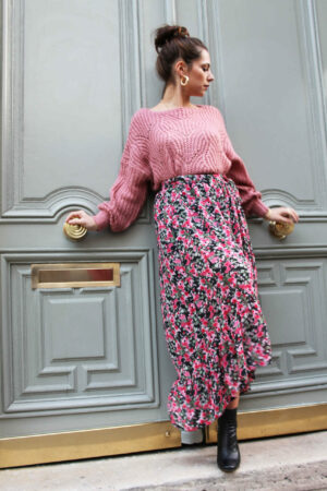 Absolème jupe longue taille haute imprimé fleurs