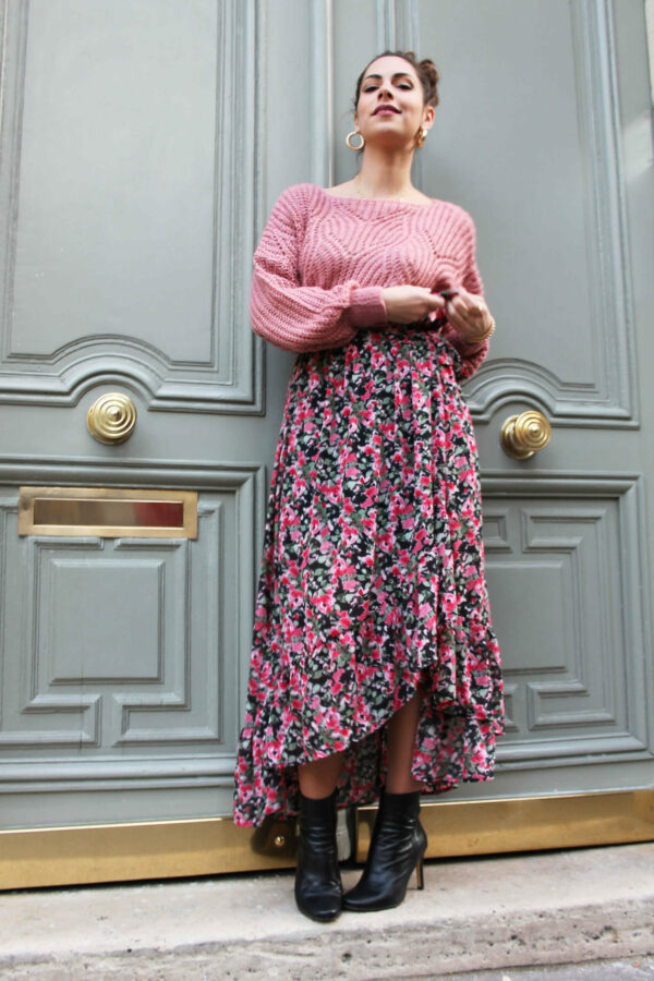 Absolème jupe longue taille haute imprimé fleurs