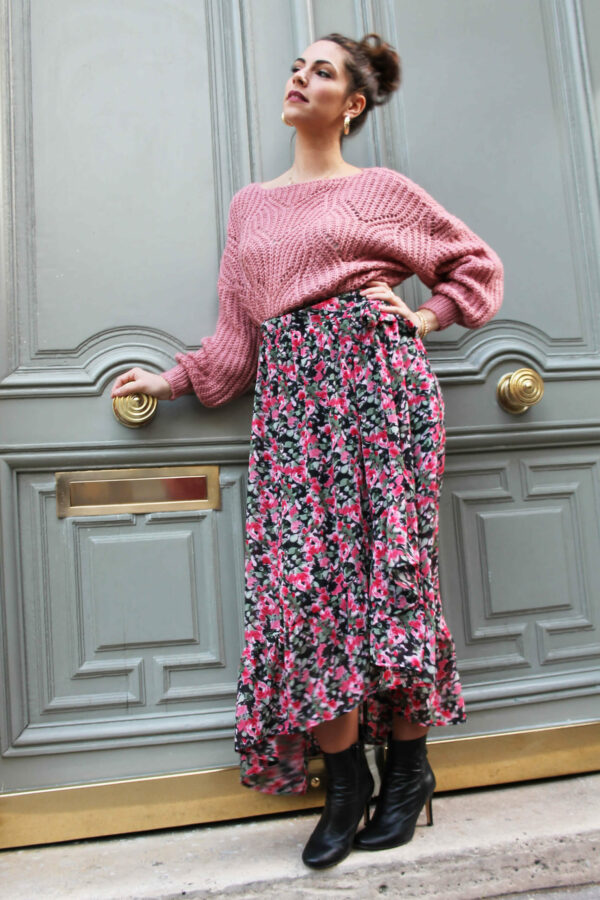 Absolème jupe longue taille haute imprimé fleurs