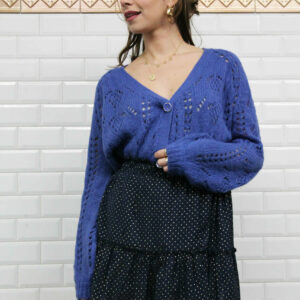 Absolème jupe bleu marine courte taille haute