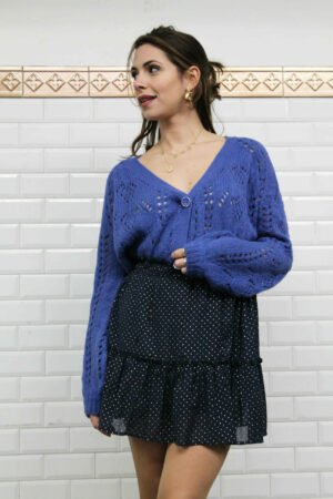 Absolème jupe bleu marine courte taille haute