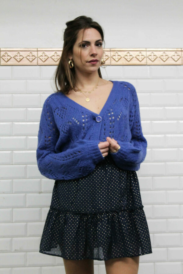 Absolème jupe bleu marine courte taille haute