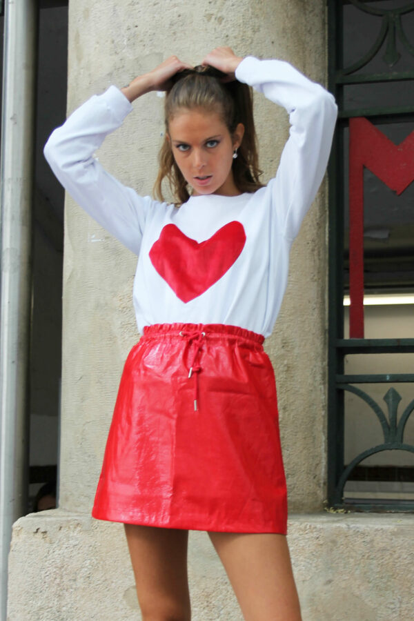 Jupe Tendance Courte Taille Rouge Vinyle