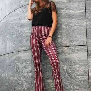 Absolème pantalon Suzie style rétro patte d'eph à rayures