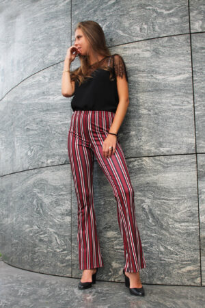Absolème pantalon Suzie style rétro patte d'eph à rayures