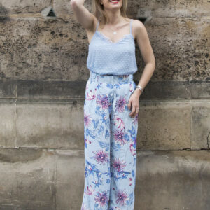 Absolème boutique en ligne pantalon été bleu ciel fleuri