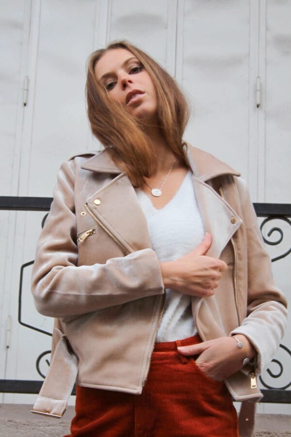 Perfecto Femme Velours Beige