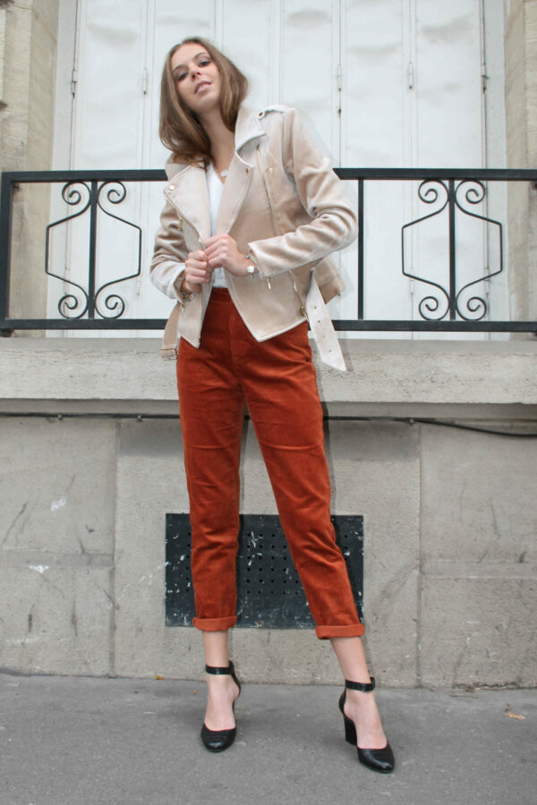 Perfecto Femme Velours Beige