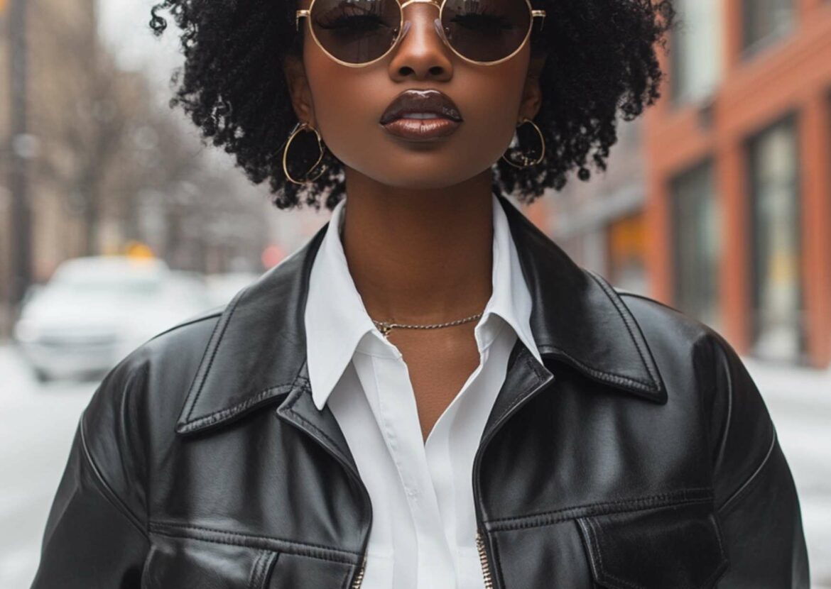 Absolème veste en cuir oversize